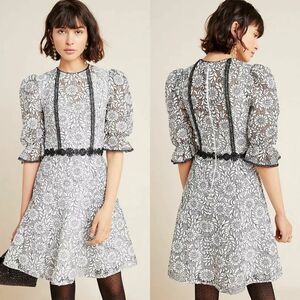 NWT Anthropologie Monique Lhuillier Lace Dress 6P